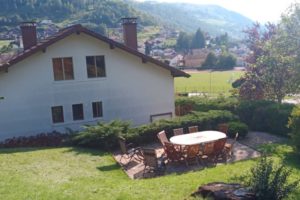 La fugue en Bresse, vue d'ensemble côté jardin.